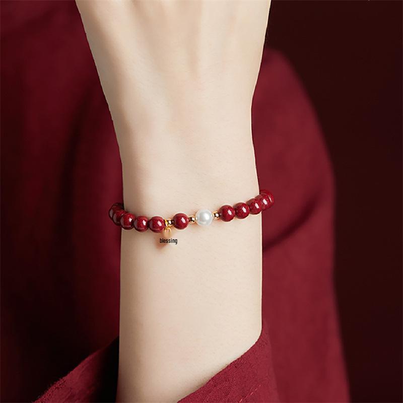 

Браслет из киновари в форме тыквы Жуи - Однорядный браслет из циши Фулу для мира для женщин, Год Бэнмин