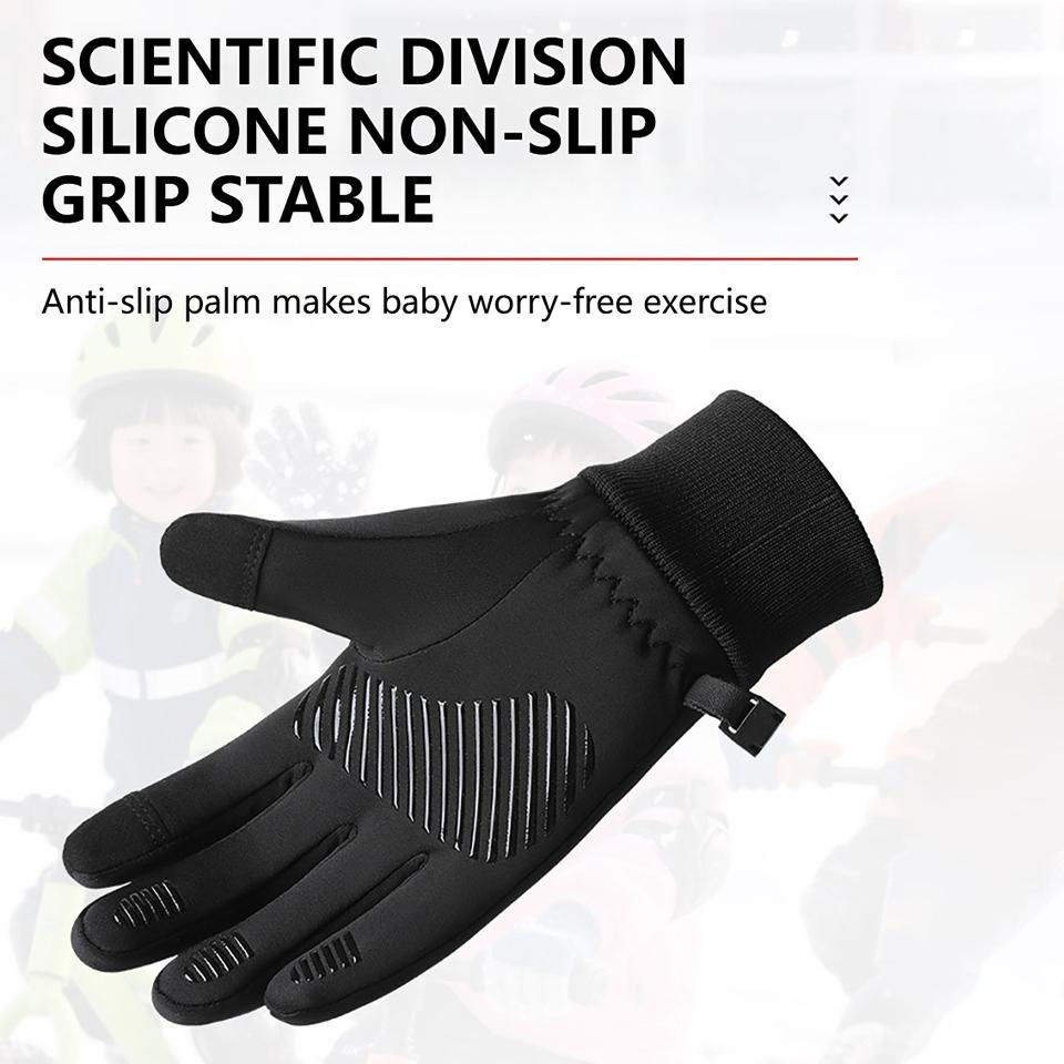 GTUBIKE 1 Pair Kids Winter Gloves, Soft Warm Touchscreen Anti-Slip Gloves for Kids Boys Girls Cycling Running Sports Outdoor