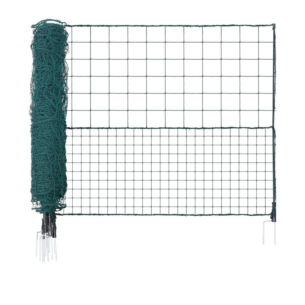 Temporary Fence with Posts, 1.05 x 25m Plastic Mesh Fencing, Garden Safety Fences Netting with Double-Spike Stakes & Guy Ropes, Temporary Fence for