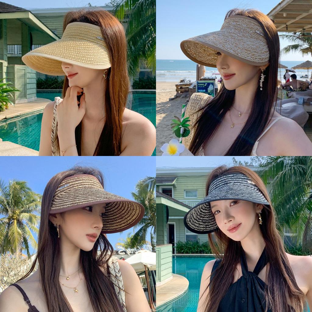 Straw Beach Hat With Wide Brim For Summer Sun Protection And Outdoor Casual Wear