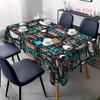 2D Flat 1pc- Fashionable Coffee-themed Rectangular Tablecloth- Made of Polyester, Suitable for Family Gatherings and Parties, Easy-care Design, Coffee