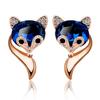 Earrings Fox Blue Drop Stud Earrings Rhinestone Gift For Women Trendiness Girl