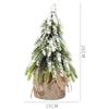 Elegant Handmade Miniature Snow Pine Tree Stable Green Mini Christmas Tree Burlap 20CM Party