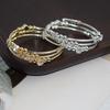 Korean Style New 3-Row Winding Arm Open-Ended Bracelet Indian Rhinestone Copper Bead  1228