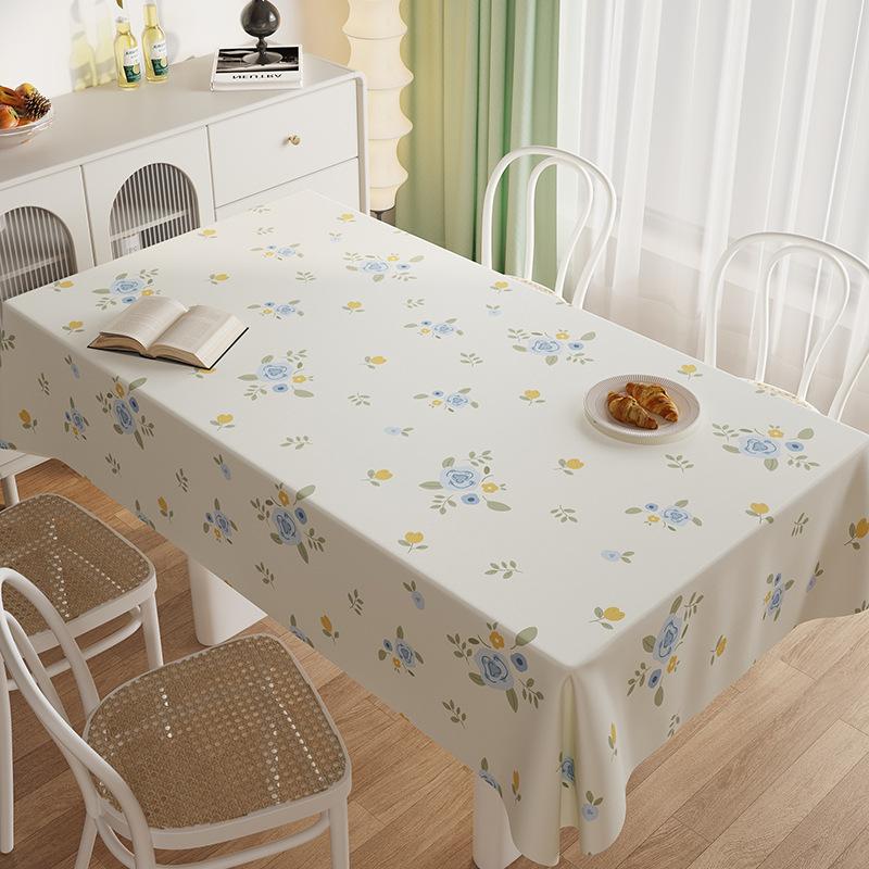 Tablecloth Leave-In Waterproof, Oil-Proof And Scalding Leave-In Rectangular Dining Table Cloth Small Fresh Internet Celebrity Tablecloth Coffee Table