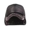 Winter Warm Duck Tongue Cap With Velvet PU Leather Baseball Cap Men's Windproof Ear Protection Cap With Velvet Cycling Warm Cap