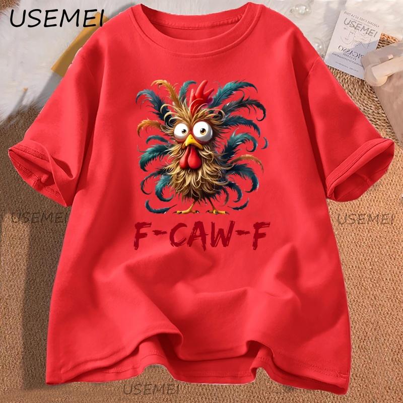 

Funny FCawF Chicken Tee Shirt FCAWF Rooster Unisex T Shirt Crazy Chicken Graphic Humorous Chick Lover Man Clothes Streetwear S