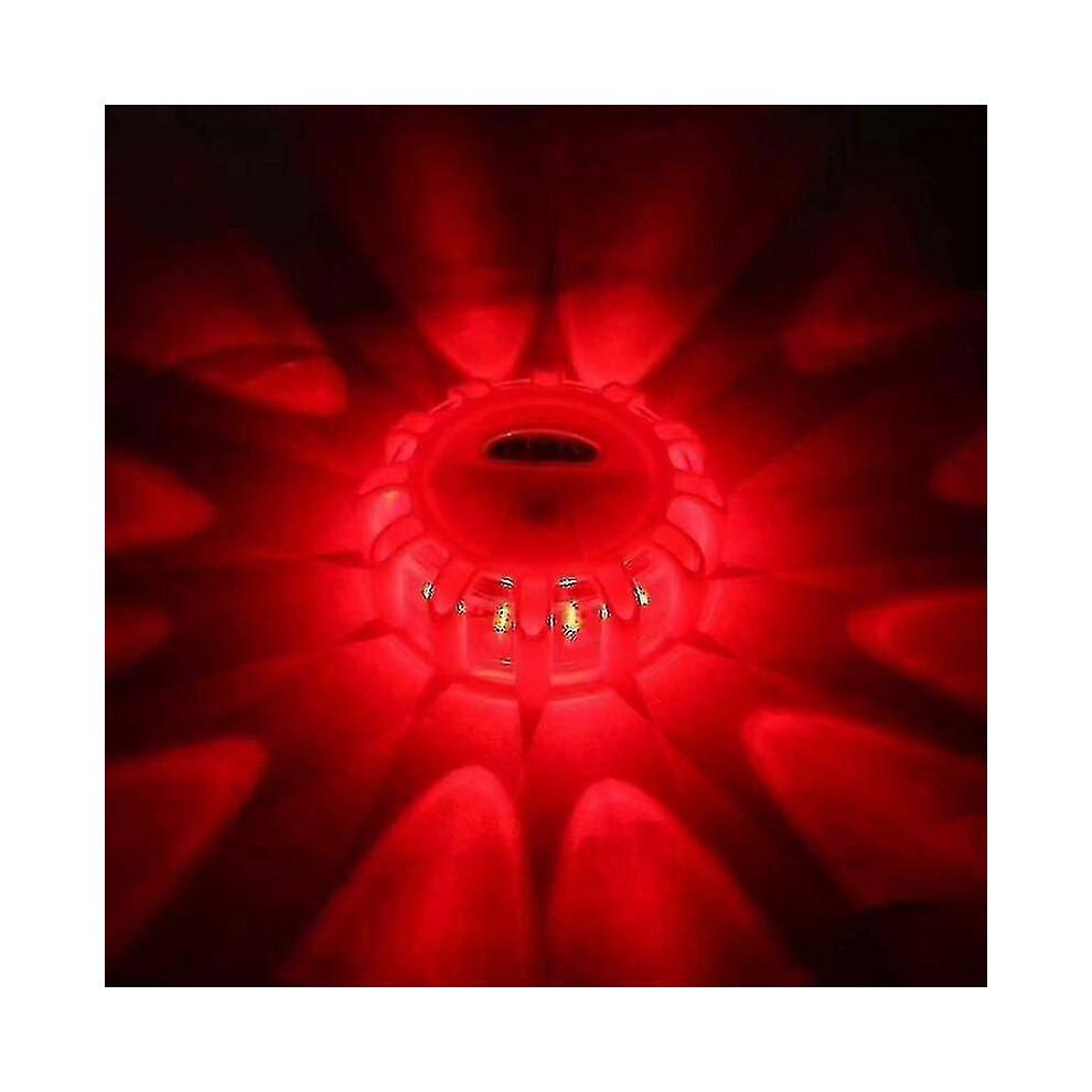 4-Pack Roadside Emergency LED Flashing Warning Flare Light Kit with Beacon Discs