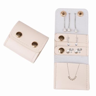PU Leather Jewelry Display Bag Mini Size Portable Jewelry Roll Case Foldable Jewelry Bag Organizer Bracelet Ring Storage