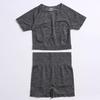 New European & American Women's Quick-Dry Yoga Set: Long Sleeve Top, Sport Vest, Tight Pants.