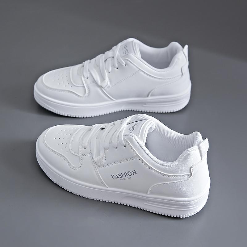 Lace-up Small White Shoes Women  New Thick Sole Show High Women's Shoes Casual Single Shoes Simple Sports Board Shoes