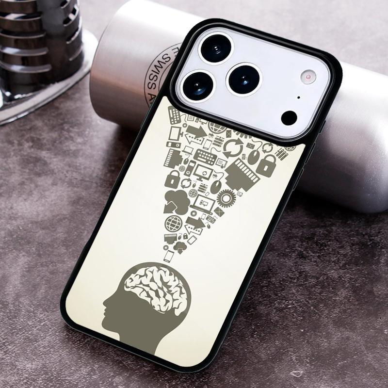 Brain Art Phone Case For iPhone 17 16 15 14 13 12 11 Pro Max Plus 17Air Soft Silicone Cover