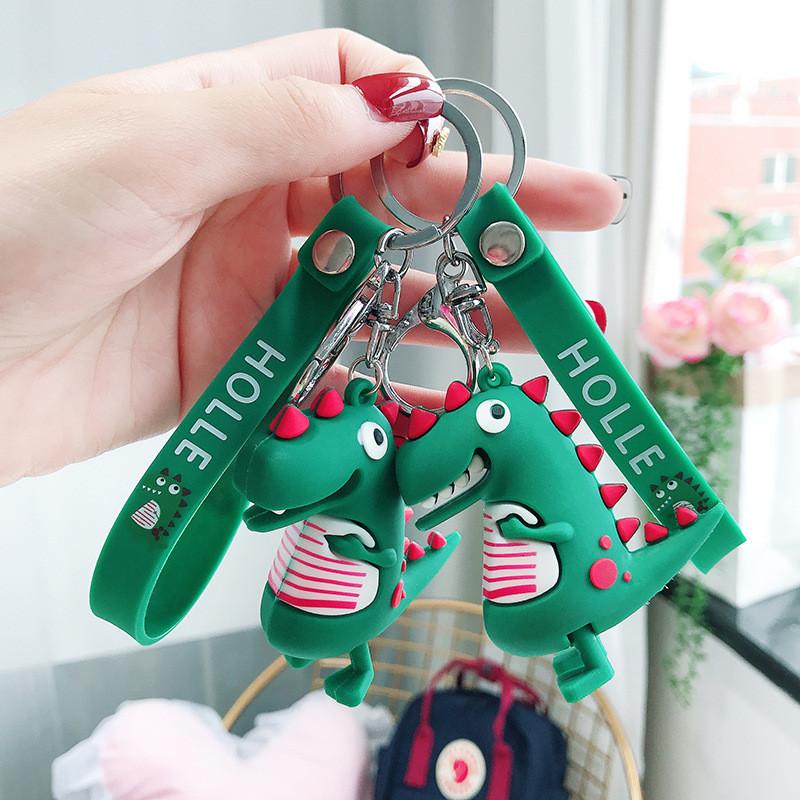 Creative Simple Dinosaur Keychain Rubber Bag Charm For Gifting