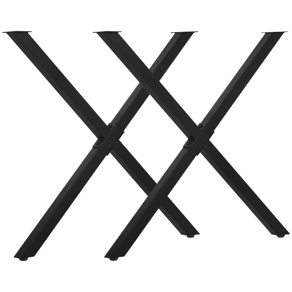2 Pieces Steel Table Legs Table Feet for Dining Table Desk Coffee Table Table Frame in X-Shape Black 72cm