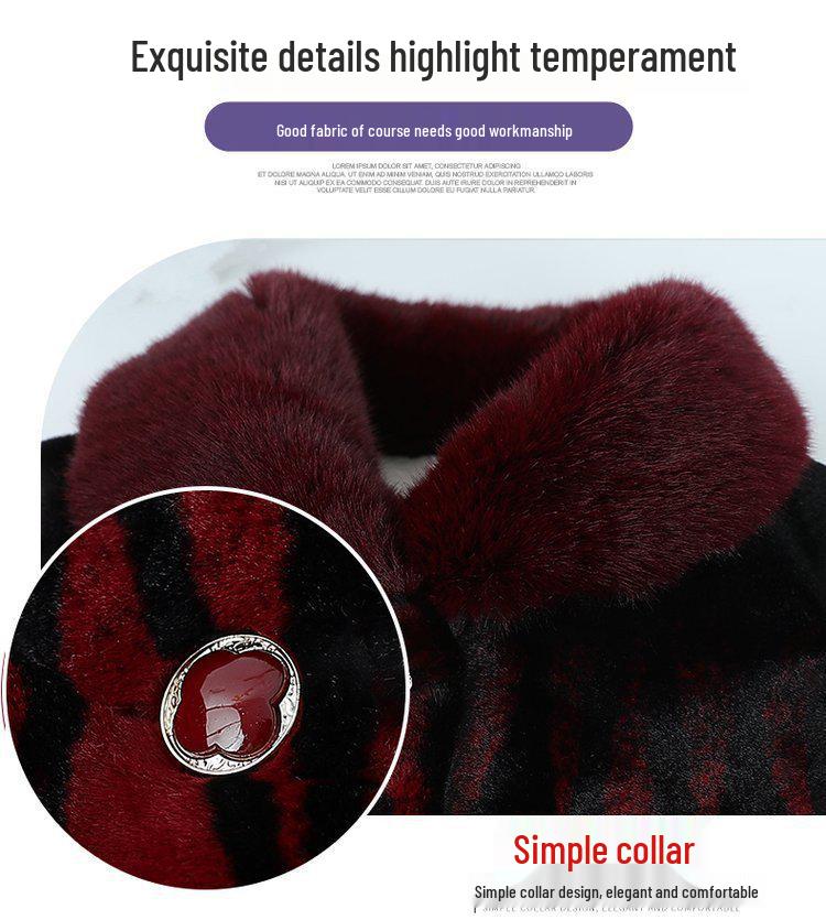 Women's One-Piece Grandma Style Mink Velvet Jacket – Versatile, Stylish, Autumn/Winter Top