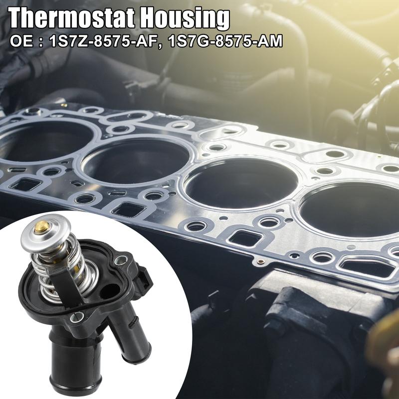 X Autohaux Auto Engine Coolant Thermostat Housing Assembly 1S7Z-8575-AF/AM for Ford Focus for Ranger Car Replaceable Accessories