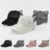 Fashion Cat Ears Baseball Cap Hollow Design Breathable Sun Hat UV Protection Simple Peaked Cap Unisex Outdoor