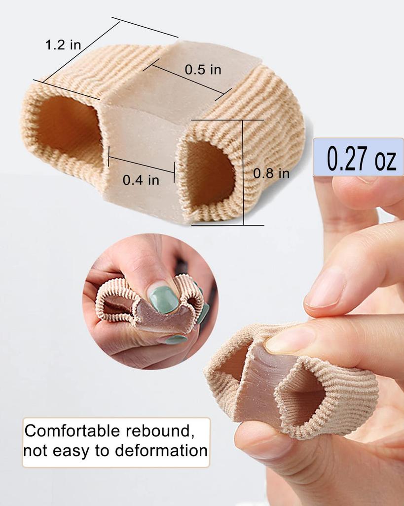 Gel Toe Separator, Toe Corrector, Toe Separator (Double Ring Bunion Corrector, 4 Pack)