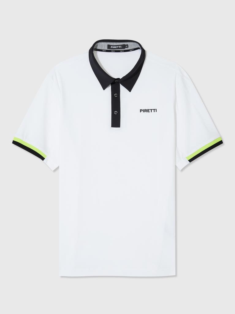 PIRETTI Savona Collar Point Punching Polo Shirt M_White