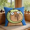 Cute Kicapara Cartoon Cushion Cover Silky Short Plush Invisible Zipper Dustproof Sofa Pillow Case For Home Decor