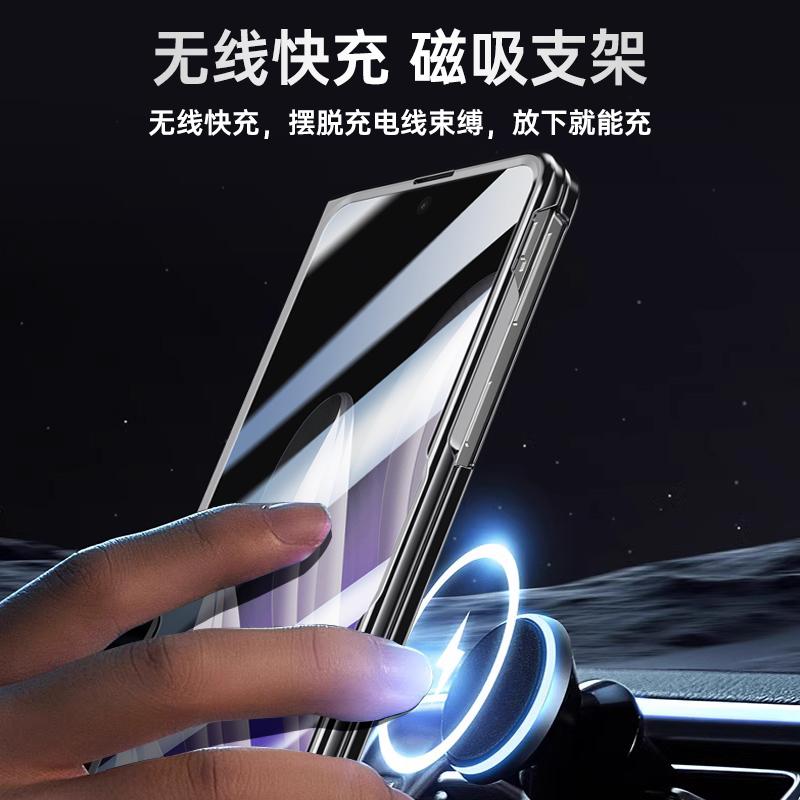 Luxuriöse stoßfeste transparente Hülle mit magnetischem mattem Scharnier Schutzhülle für OPPO Find N5 Mate X6
