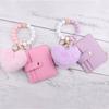 Silicone Beaded Wristlet Keychain Tassel Design Leather Tassel Wallet Keychain  Daily Accessory