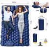 Double Sleeping Pad for 2 Person, Thick Inflatable Camping Mat with Built-in Foot Pump & Pillow, Compact Air Mattress for Hiking, Backpacking, Tent