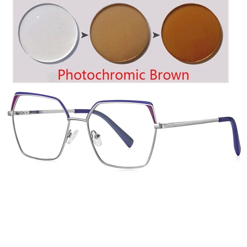 Blue Light Blocking Polygon Shortsighted Prescription Eyeglasses Women Fashion Student Optical Glasses Myopia -0.5 -0.75 To -6.0