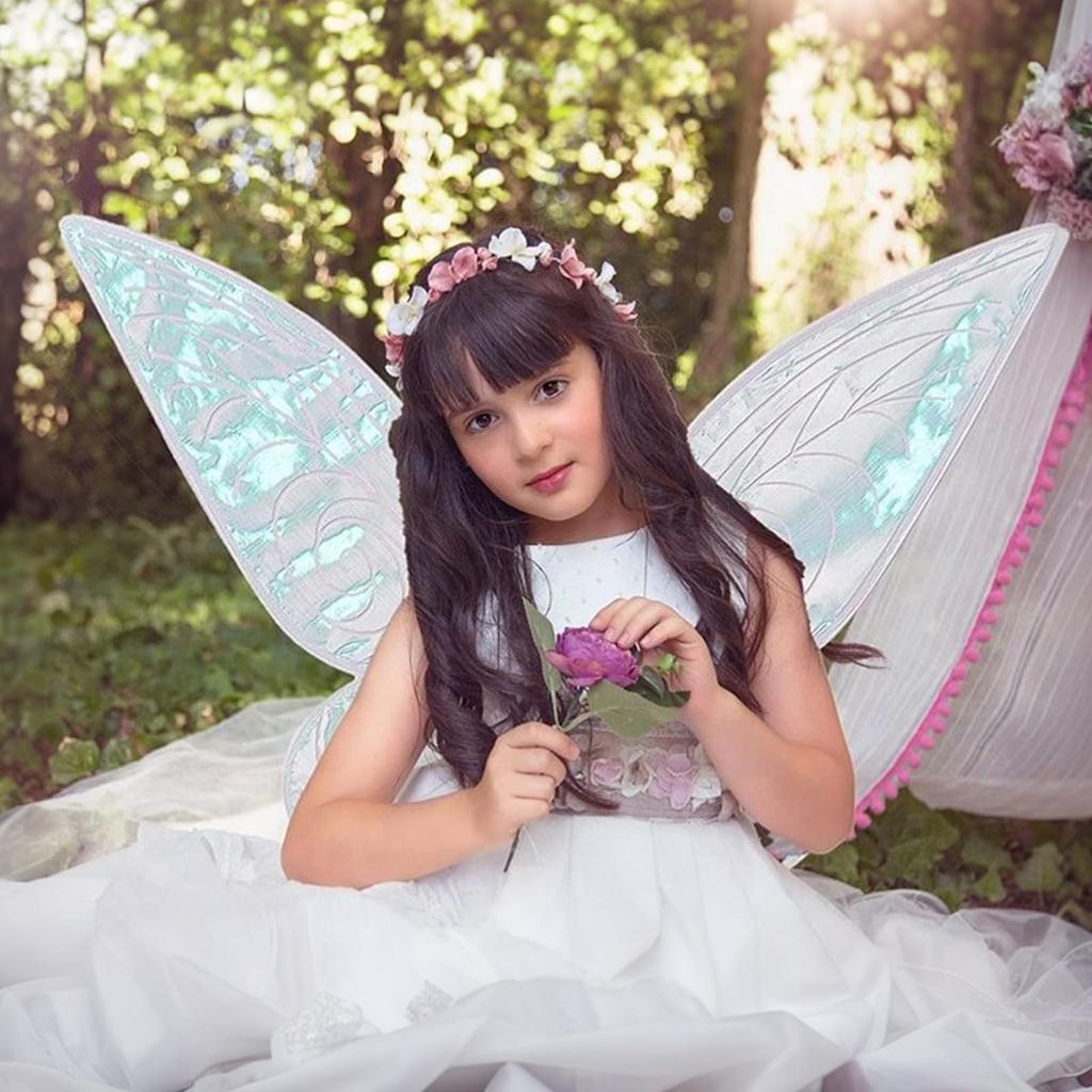 Joyasslly Fairy Butterfly Wings Costume for Flower Perfect for School and Christmas Wings, Cosplay, Kids, Girls, Princess, Tinkerbell, Fairy,