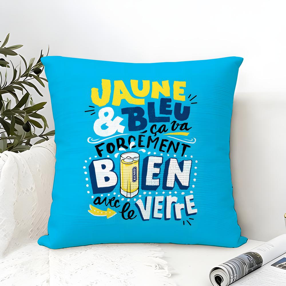 Pillow Case Cotton Linen Fabric Square Zipper Pillowcase Home Decorative Living Room Retro Classic Wine R-Ricard Beer 1