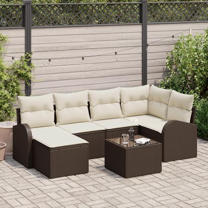 VidaXL Ensemble de Canapé de Jardin 6 Pièces avec Coussins Gris en Poly Rotin 3346118