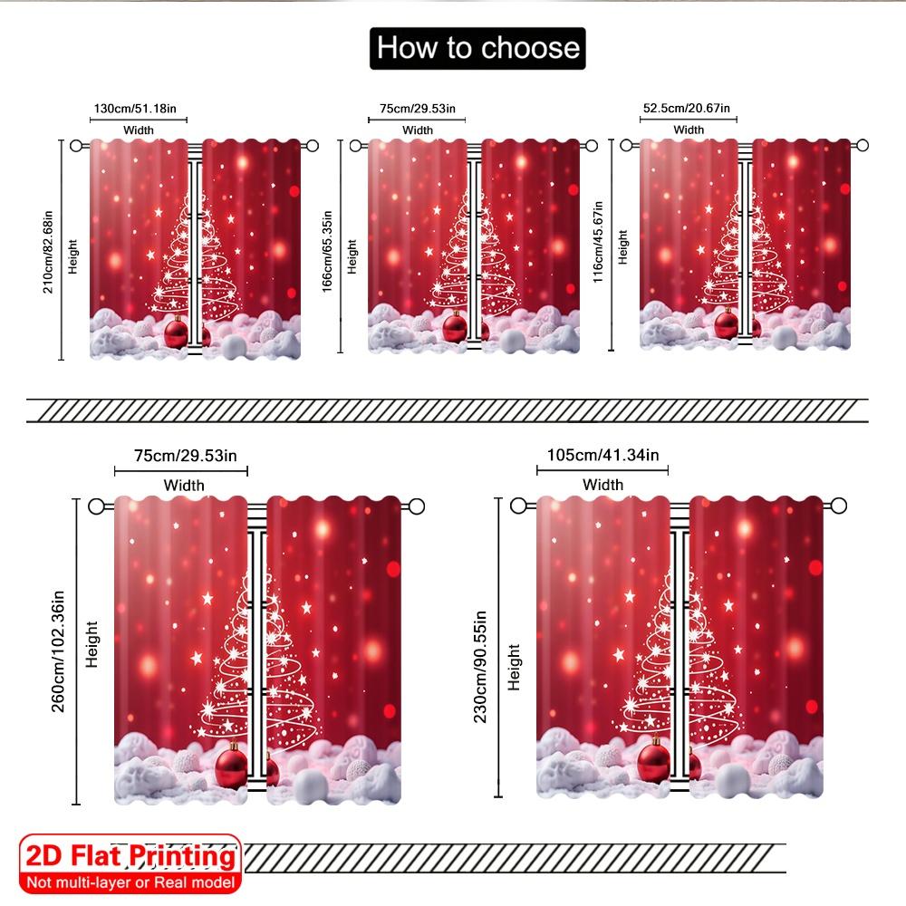 2pcs 2D Flat Printing Merry Christmas Popular Drapes Christmas Tree Lights Ornaments Polyester Without Electricity Festive