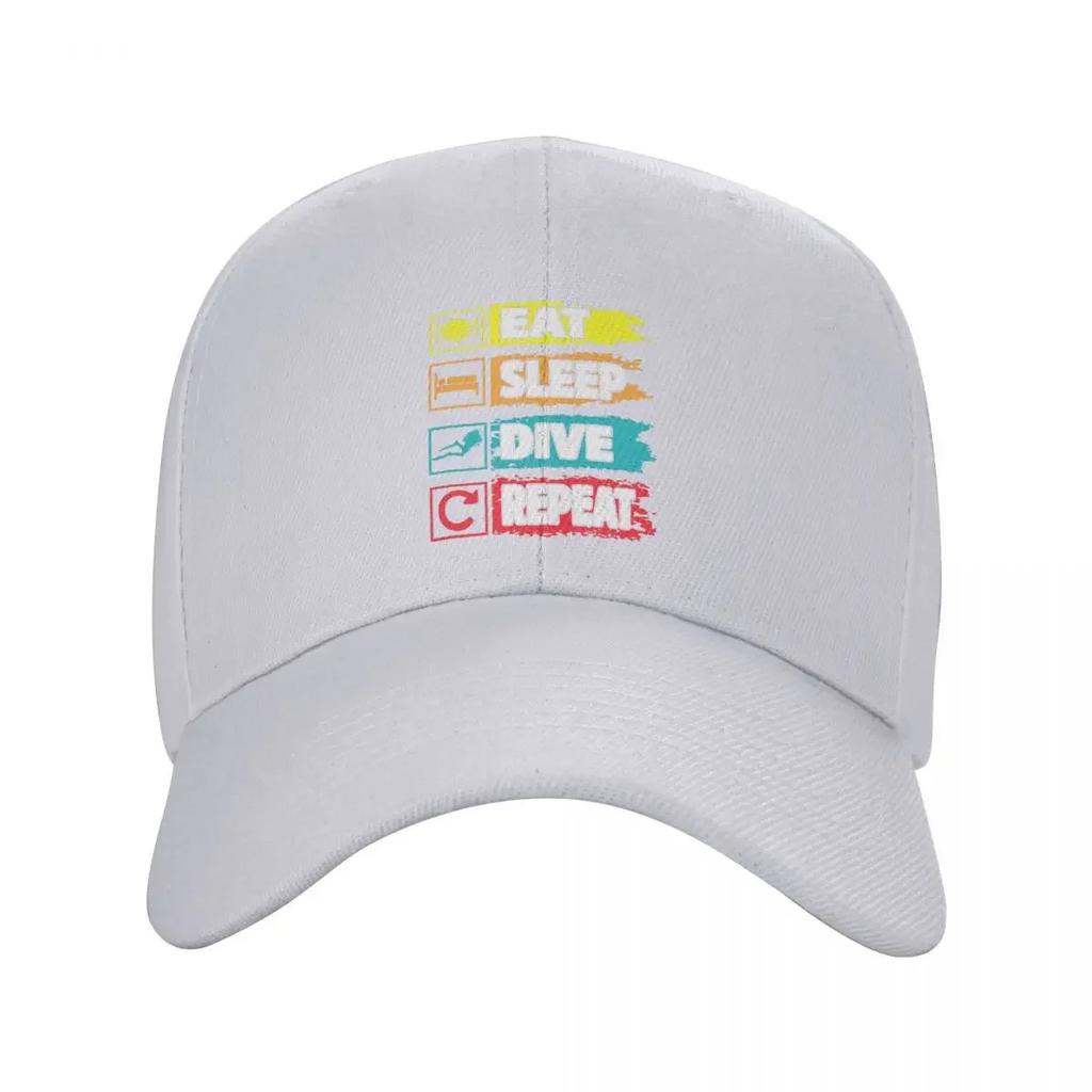Custom Fashion Eat Sleep Dive Repeat Baseball Cap for Unisex Women Adjustable Diver Quote Dad Hat PerforUnisexce Snapback Hats