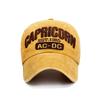 New Unisex Washed Distressed 'CAPRICORN' Alphabet 3D Embroidery Soft Top Baseball Cap Fashion Men Women Outdoor Casual Sport Cap
