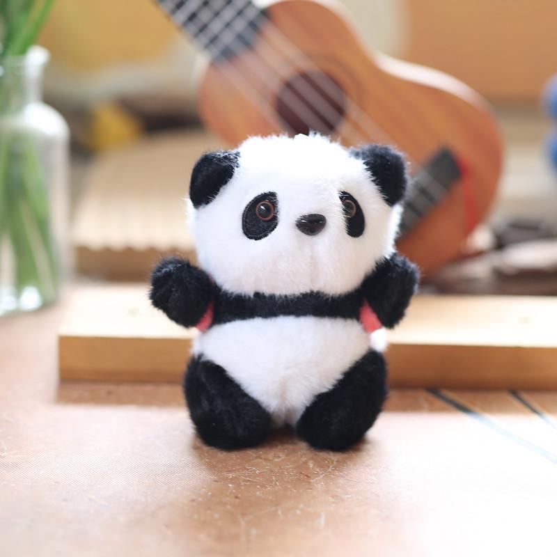 Cute Panda Plush Backpack Charm And Soft Stuffed Toy With Keychain Multi Colors