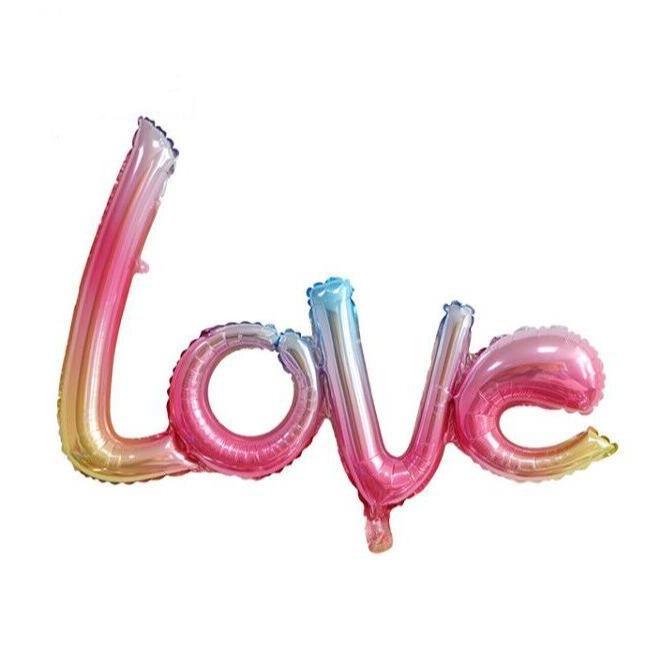 Wedding Wedding Room Decoration Supplies Qixi Festival Conjoined Letters Gradual Change And Write Love Aluminum Film Balloon