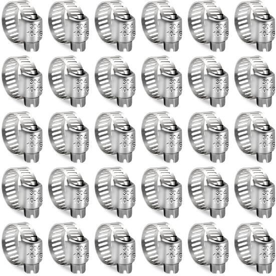 Hose Clamp, 30PCS Fuel Line Clamp, 1/2 Inch To 3/4 Inch Radiator Hose Clamps, Hose Clamps Stainless Steel(13-19mm).