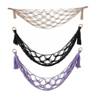 Makramee-Hängemattennetz Spielzeugaufbewahrung Boho-Dekor Kinderzimmer Spielzeug Kuscheltiere Spielzeug Hängemattennetz Ordnung Bohème Aufbewahrungshalter