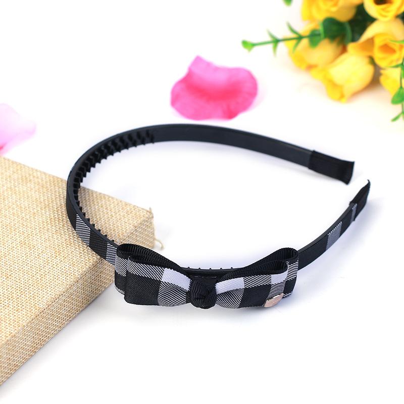 Korea Plaid Stripe Knot Headbands For Women High Quality Houndstooth Fabric Classic Wide Headband Girls Knotted Hair Accessories