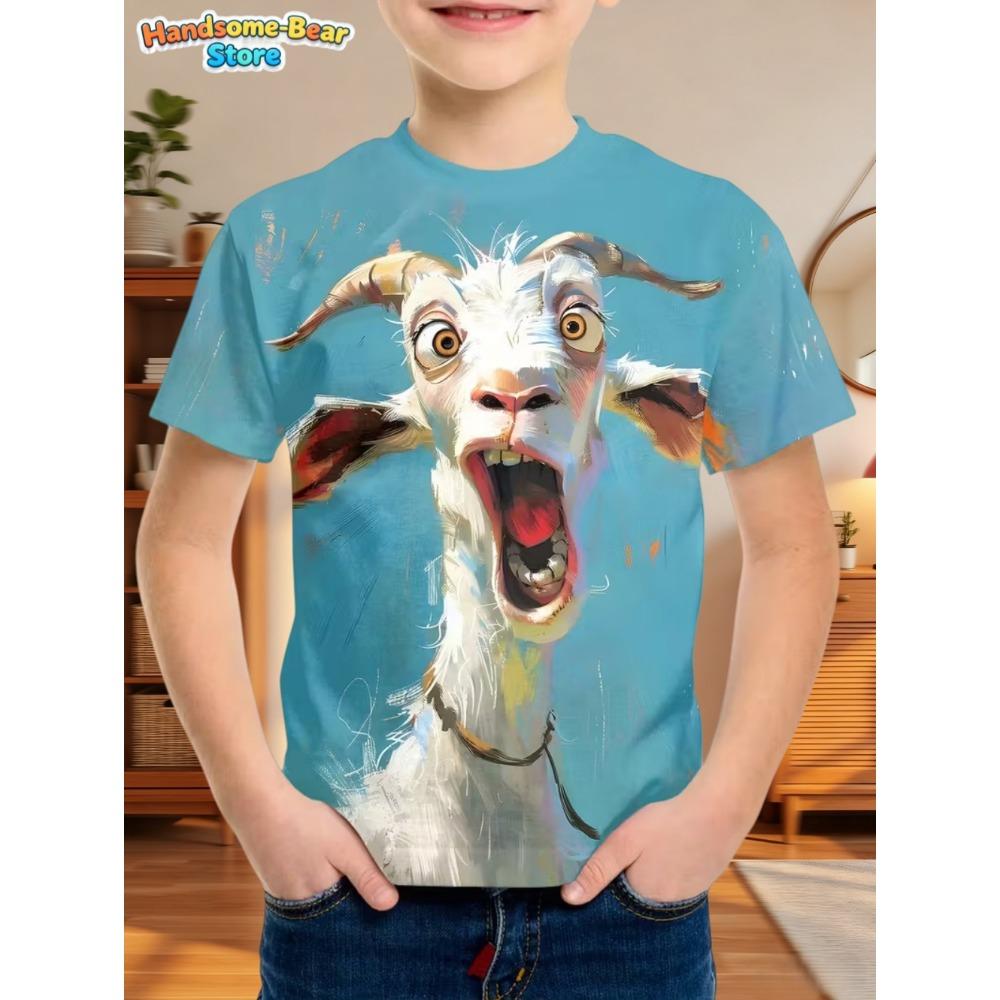 Children's Clothing Clothes for Boy Short Sleeve Boy Child Tee Shirt Kids Clothes Animal 3D Print Fashion O-Neck Summer Clothes