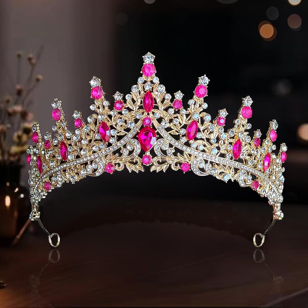 Bride Crown Wedding Dress  Party Crown Birthday Performance Carnival  Crystal Hair Accessory