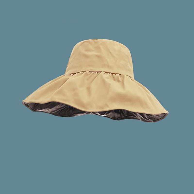Spring and summer large brim vinyl sun hat UPF + UV protection Velcro adjustable hat circumference sun protection hat