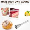 2Pcs/Set Cream Icing Piping Nozzle Stainless Steel Birthday Holiday Cake Pastry Tips Home Dining Bar Bakery Baking