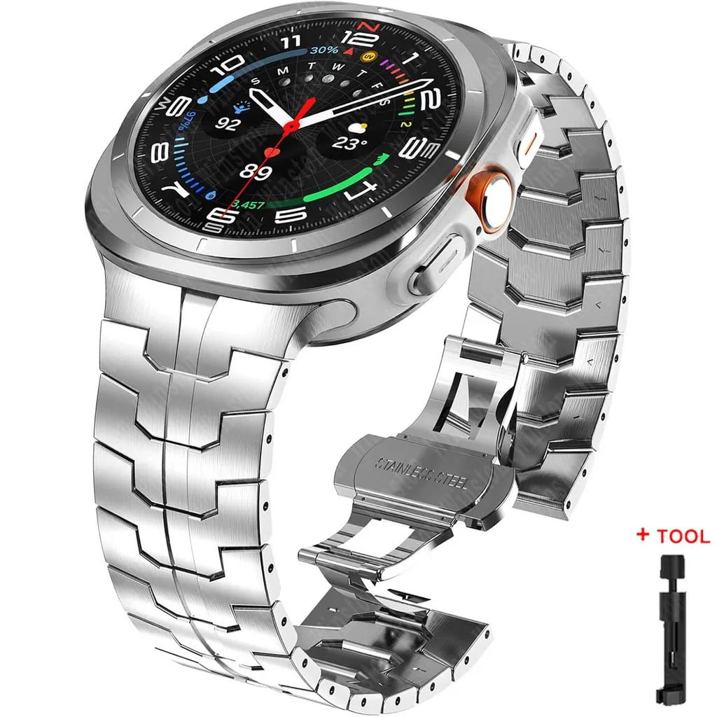 

Stainless Steel Metal Bracelet for Samsung Galaxy Watch Ultra 47mm Band for samsung ultra 7 Galaxy Ultra 47MM Wrist Strap Correa Galaxy Ultra 7 47mm серебряный