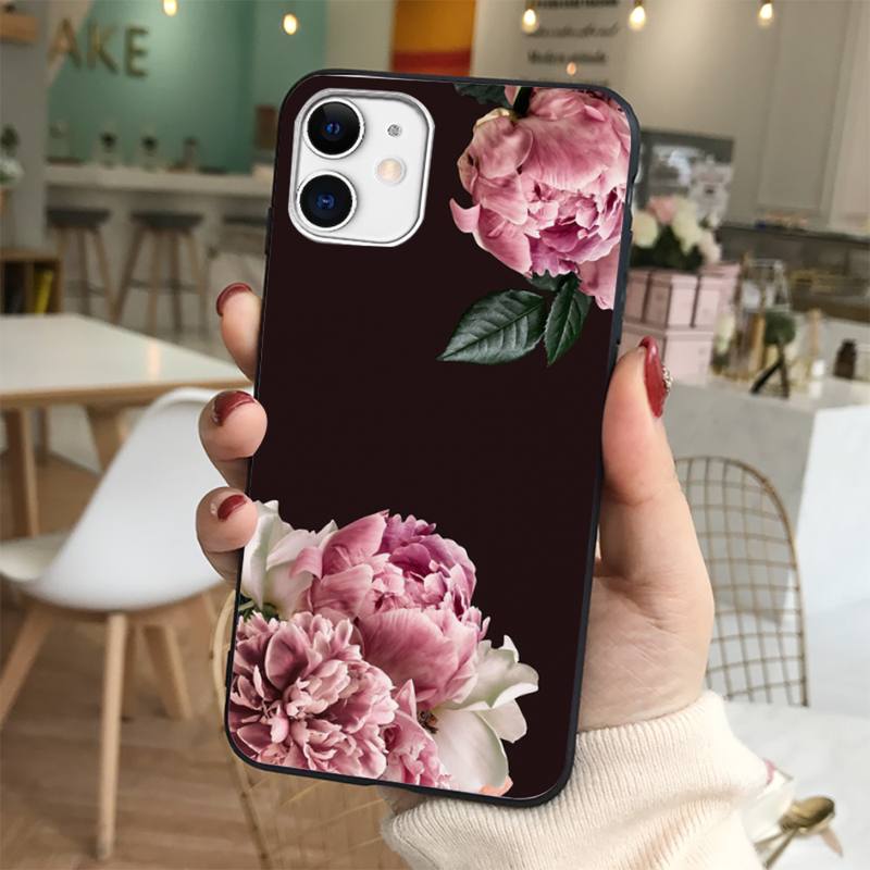 Yinuoda Elegant Pink Purple Peony Flower Onthe Vase Phone Case for iPhone 11 12 13 mini pro XS MAX 8 7 6 6S Plus X 5S SE 2020 XR