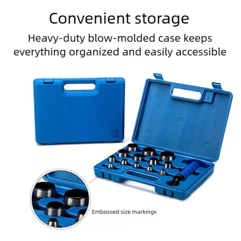 K1AE Multifunction Leather Hole High Carbon Steel Construction Hollow Set For Professional Crafting