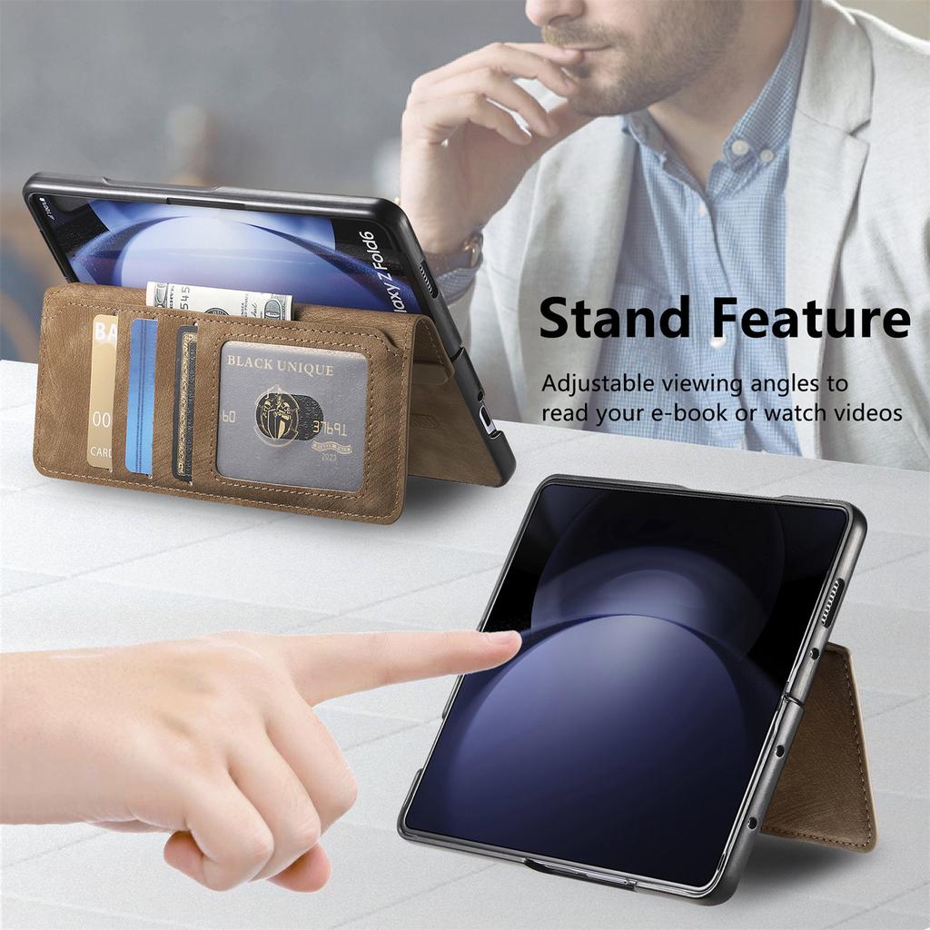 2 in 1 Detachable  Magnetic Flip Phone Case For Samsung Galaxy Z Fold 7 6 5 5G Fold6 Fold7 Cards Solt Wallet Removable Bag Cover