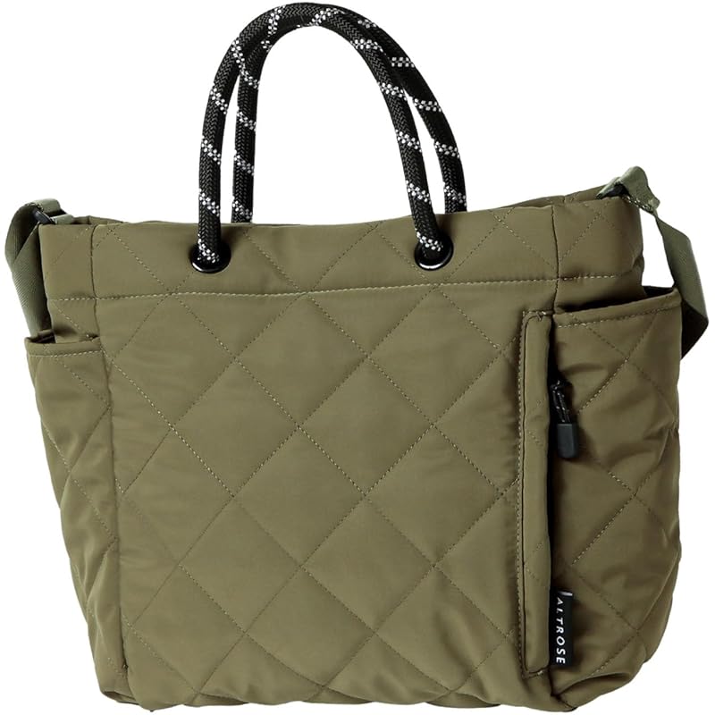 

[Alto Rose] khaki tote bag ladies tote large capacity Larger 2way shoulder bag Shoulder bag With zipper lightweight light quilting mothers bag handbag