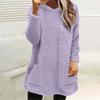 Womens Fuzzy Fleece Pullover  Double  Hoodies Ladies Warm Tops Winter Cozy Sweatshirt With Pockets