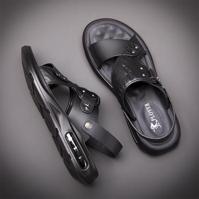 New Fashion Mens Sandals Summer and Summer Dual-purpose Beach Shoes Cow Leather Thick Soled Shoes Casual Comfortable Shoes